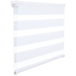 Store Enrouleur Double WOLTU - Installation rapide et sans perçage - Translucide - 85x220cm - Blanc