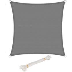 Voile d'ombrage carré 3,6x3 6 m, en hdpe, protection contre le soleil avec protection uv pour jardin, terrasse ou camping, Gris - Woltu
