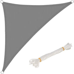 WOLTU Voile d’ombrage triangulaire 3,6x3,6x5,1m ，en HDPE, protection contre le soleil avec protection UV pour jardin ou camping, Gris
