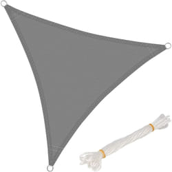 Voile d'ombrage triangulaire 5x5x5m, en hdpe, protection contre le soleil avec protection uv pour jardin ou camping, Gris - Woltu