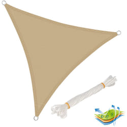 Voile d'ombrage triangulaire 4x4x4 m, en hdpe, protection contre le soleil avec protection uv pour jardin/terrasse, Sable - Woltu