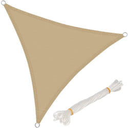 Voile d'ombrage triangulaire 5x5x5m, en hdpe, protection contre le soleil avec protection uv pour jardin ou camping, Sable - Woltu