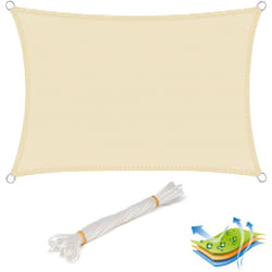 Voile d'ombrage rectangulaire 2x4 m, en hdpe, protection contre le soleil avec protection uv pour jardin/terrasse, Crème - Woltu