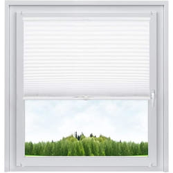 WOLTU Store plissé opaque Installation rapide et directement sans perçage Store pour Fenêtre en 100% polyester 80x130cm Blanc