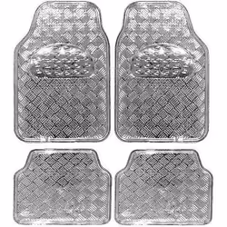WOLTU Tapis de voiture universel lot de 4Tapis plastiqueTapis Moquettetapis de sol pour voiture en PVCArgent
