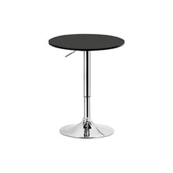 Table de bar Woltu en mdf avec pied, Table ronde, Hauteur réglable, Noir