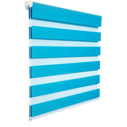 Woltu - 1 pièce Store Enrouleur Double, Fixation Rapide sans perçage, Isolant Thermique, 80x150cm, Turquoise DR5520ts