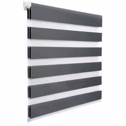 WOLTU Double Store Enrouleur Directement sans perçage Réglage de rideau latéral translucide 80x150cm Gris Foncé