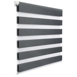 WOLTU Double Store Enrouleur Directement sans perçage Réglage de rideau latéral translucide 80x150cm Gris Foncé