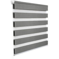 WOLTU 1 pièce Store Enrouleur Double, Fixation Rapide sans perçage, Isolant Thermique, 70x150cm, Gris Aspect Bois DR5519hogr