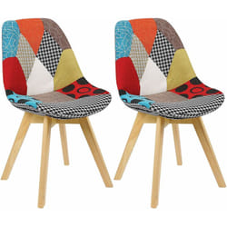 Nova - Lot de 2 Chaises de salle à manger woltu, Chaise de cuisine, pied en bois, style nordique, Multicolore