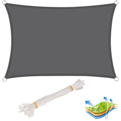 Voile d'ombrage rectangulaire 3x4 m, en polyester, protection contre le soleil avec protection uv pour jardin ou camping, Gris - Woltu