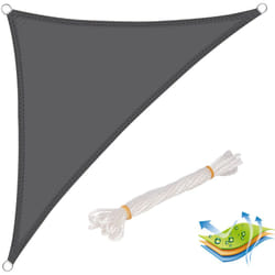Voile d'ombrage triangulaire 3,6x3,6x5,1m, en polyester, protection contre le soleil avec protection uv pour jardin ou camping, Gris - Woltu