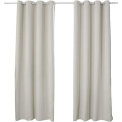 WOLTU Lot de 2 Rideaux occultant à Oeillets, Rideau Isolant intérieur 135x245cm, Crème VH5877cm-2