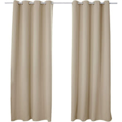 Lot de 2 Rideaux occultant à Oeillets, Rideau Isolant intérieur 135x245cm, Sable VH5877sd-2 - Woltu