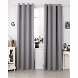 WOLTU Lot de 2 Rideaux occultants à oeillets Rideaux d’isolation thermiques135x225cmGris Foncé