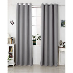 WOLTU Lot de 2 Rideaux occultants à oeillets Rideaux d’isolation thermiques135x225cmGris Foncé