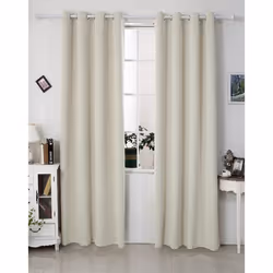 WOLTU Lot de 2 Rideaux occultants à oeillets Rideaux d’isolation thermiques135x225cmBeige