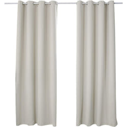 2 pièces Rideaux occultant à œillets pour fenêtre Porte, Thermique Isolant, 135x175cm, Crème VH5879cm-2 - Woltu