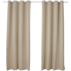 2 pièces Rideaux occultant à œillets pour fenêtre Porte, Thermique Isolant, 135x175cm, Sable VH5879sd-2 - Woltu