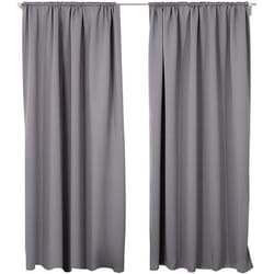 WOLTU 2 pièces Rideaux occultantpour Maison intérieure pour fenêtre et Porte Isolant Thermique135x245cmGris Foncé VH5880dg-2