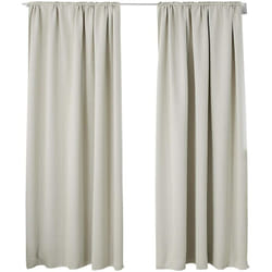 2 pièces Rideaux occultant, pour Maison intérieure pour fenêtre et Porte Isolant Thermique, 135x245cm, Beige VH5880be-2 - Woltu