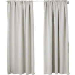 Woltu - 2 pièces Rideaux occultant, pour Maison intérieure pour fenêtre et Porte Isolant Thermique, 135x175cm, Crème VH5882cm-2