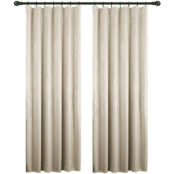 Rideaux 2 pièces occultant Effet Velours, suspensions avec Passe-Tringle, 135x225cm Crème VH5887cm-2 - Woltu