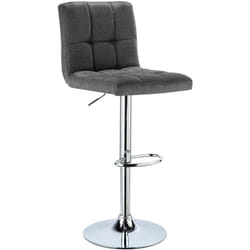 Tabouret de Bar en Lin Chaise de Bar avec repose-pied Hauteur réglable, capacité de charge de siège:100 kg, Gris Foncé - Woltu