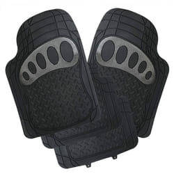 WOLTU Tapis de Sol en Caoutchouc universels de Tapis de Voiture réglés par cuttable, Noir Argent