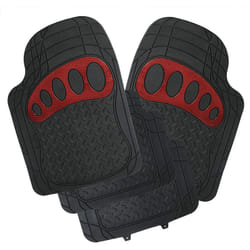 Tapis de voiture universel lot de 4 Woltu tapis de sol pour voiture en Caoutchouc, Réglez par cuttable, Noir Rouge