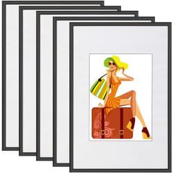 Woltu - Lot de 5 pièce Cadre Photo décorer pour Maison, New Life Style, Noir, 21x29, 7cm A4, BR9862sz-5