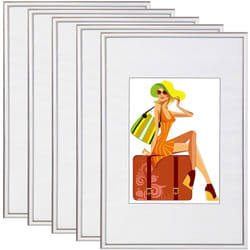 Woltu - Lot de 5 pièce Cadre Photo décorer pour Maison, New Life Style, Argent, 21x29, 7cm A4, BR9862sb-5