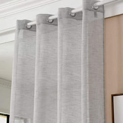 Woltu - 1 pièces Rideaux Semi-Transparents, Voilage à œillets, 140x225cm, Gris Clair, VH5862hgr
