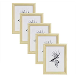 Cadre Photo Lot de 5 Artos Style 10x15cm Cadre en Bois et Verre décoration Maison Naturelle - Woltu