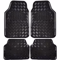 WOLTU Tapis de voiture universel lot de 4Tapis plastiqueTapis Moquettetapis de sol pour voiture en PVCNoir