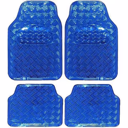WOLTU Tapis de voiture universel lot de 4Tapis plastiqueTapis Moquettetapis de sol pour voiture en PVCBleu