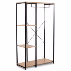 Description générale Cette étagère en acier noir et chêne clair est à la fois esthétique et pratique, idéale pour optimiser v ...