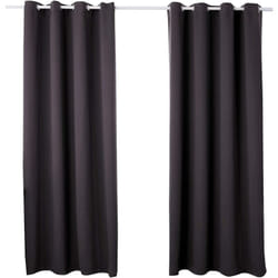 Lot de 2 Rideaux occultant à Oeillets, Rideau Isolant intérieur 135x245cm, Anthracite VH5877an-2 - Woltu