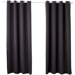 2 pièces Rideaux occultant à œillets pour fenêtre Porte, Thermique Isolant, 135x175cm, Anthracite VH5879an-2 - Woltu