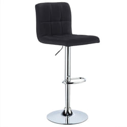 Tabouret de bar en lin Woltu Siège bien rembourré, Tabouret de bar pivotant, ajustable en hauteur, Noir