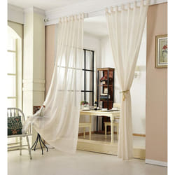 2 pièce Rideau Voilage, décoration pour fenêtre, Suspension à Pattes, 140x245 cm, Crème, VH5863cm-2 - Woltu
