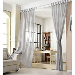 2 pièce Rideau Voilage, décoration pour fenêtre, Suspension à Pattes, 140x225 cm, Gris Clair, VH5864hgr-2 - Woltu