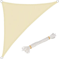 Voile d'ombrage triangulaire 5x5x7m, en hdpe, protection contre le soleil avec protection uv pour jardin ou camping, Crème - Woltu