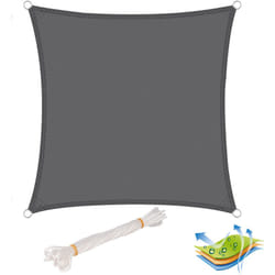 Voile d'ombrage carré 2x2m, en polyester, protection contre le soleil avec protection uv pour jardin ou camping, Gris - Woltu