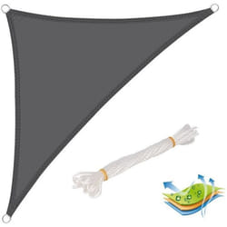 Voile dombrage triangulaire en polyester - WOLTU - Gris - 2.5x2.5x3.5m - Protection anti-UV - Respirant