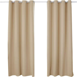 Lot de 2 Rideaux occultant à Oeillets, Rideau Isolant intérieur 135x245cm, Champagne VH5877cp-2 - Woltu