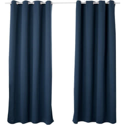 Lot de 2 Rideaux occultant à Oeillets, Rideau Isolant intérieur 135x225cm, Bleu Foncé VH5878dbl-2 - Woltu
