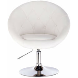 Fauteuil de bar en similicuir, Tabouret de bar avec accoudoir, Chaise de loisir rotatif, hauteur réglable, Blanc - Woltu