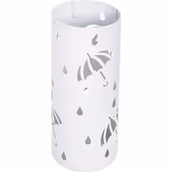 WOLTU Porte parapluie en métal rond avec 4 crochets et plateau Porte parapluie design moderne 20x49cm Blanc